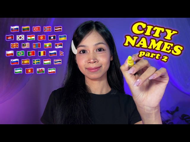 ASMR Writing City Names in 31 Languages 💜✍🏻 Part 2