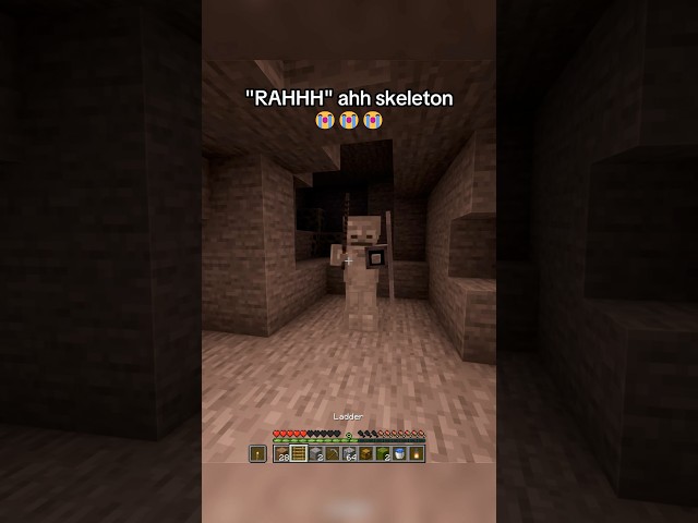 “RAHHH” ahh skeleton 😭💀 #minecrafmemes #tweening