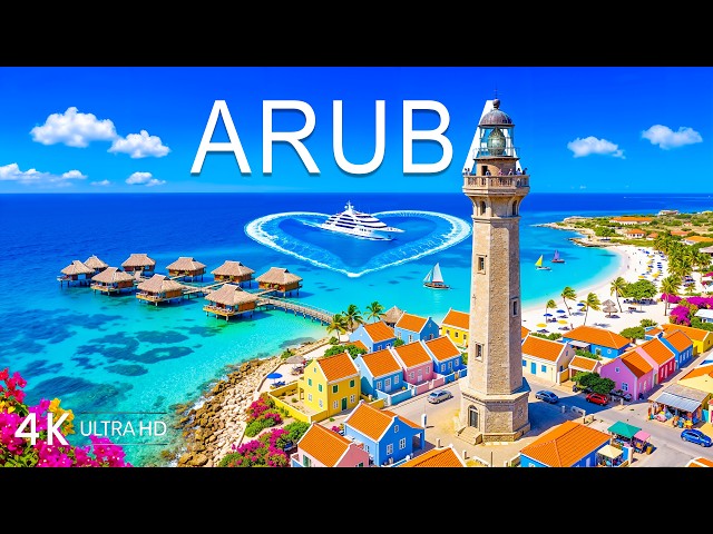 🔥 [4K] Aruba 🇦🇼 Travel in 4K | Eagle Beach, Palm Beach & Turquoise Caribbean Views