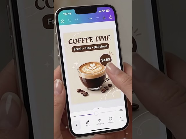 How to Make a Coffee Shop Post in Canva ☕ | Canva Tutorial #33