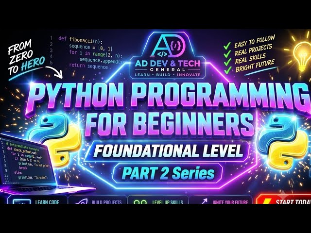 PYTHON PROGRAMMING FOR BEGINNERS FOUNDATIONAL LEVEL SERIES PART 2