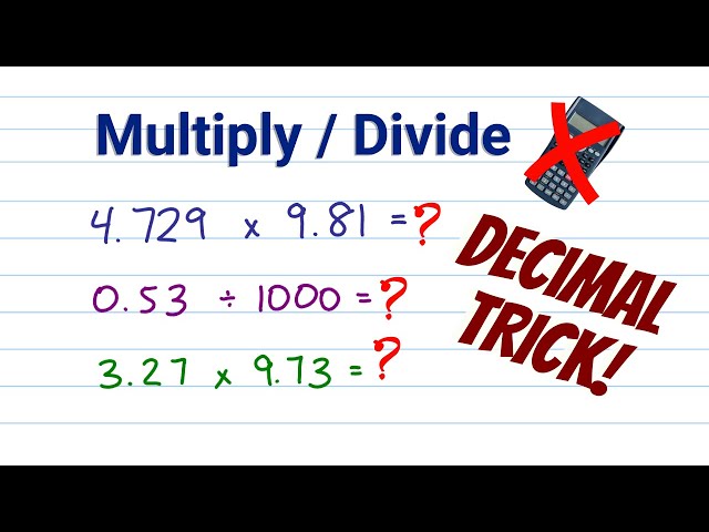 Multiplication & Division (No Calculator) Decimal Trick for MCAT Math