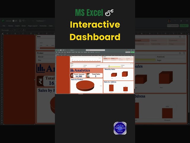 MS Excel లో  How to Create Interactive Dashboard 1 Minute Shortcut Trick Part13|Tech Talks With Raju