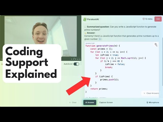 ParakeetAI Web/Browser Version - Coding Interview Support 👨‍💻