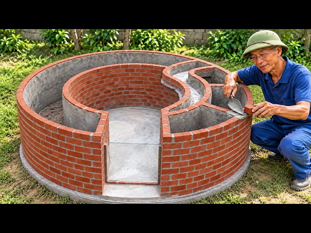 A 65-Year-Old Builder’s Genius Idea! A Brick Aquarium Inspired by a Hydroelectric Dam