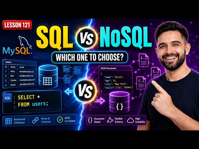 NoSQL vs SQL Explained for Beginners | Complete Database Guide (MongoDB, MySQL & More)
