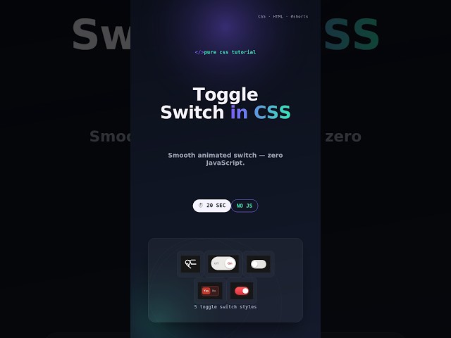 Pure CSS Toggle Button Animation ⚡ (No JS!) #shorts