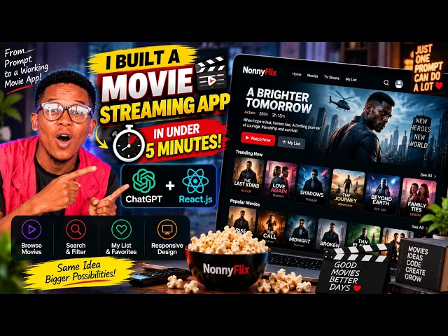 I Challenged ChatGPT to Build a Movie Streaming App in Under 5 Minutes! 🤯 | React.js