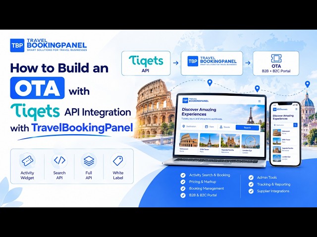 How to Build an OTA with Tiqets API Integration with TravelBookingPanel