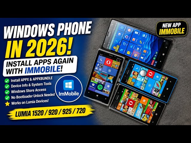 Windows Phone in 2026! Install Apps Again with ImMobile (Lumia 1520, 920, 925 & 720)