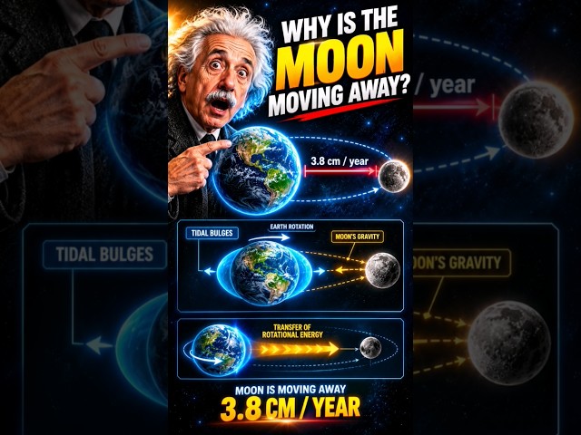 Why Is the Moon Moving Away From Earth? 🌕😱 #shorts #space #science #moon #astronomy