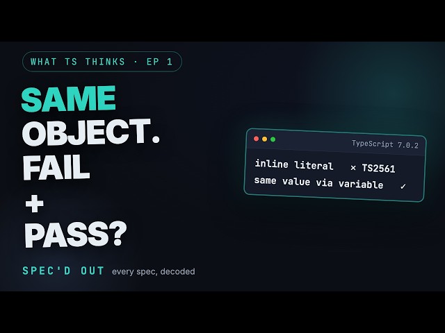 Why This TypeScript Object Literal Fails—but the Same Variable Passes