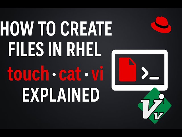 Redhat Linux - How to Create a File in Red Hat Linux Using touch, cat, vi Commands | RHEL Tutorial
