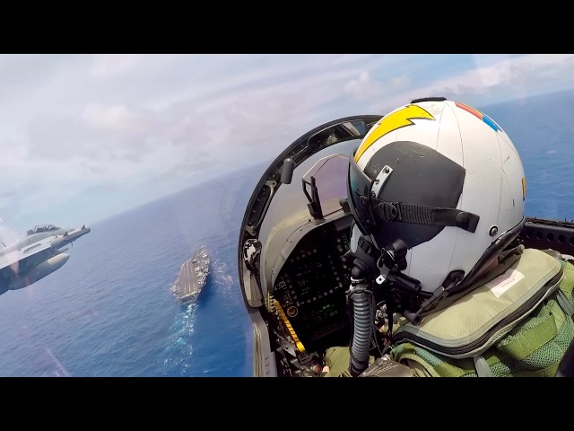 Carrier Landing Aborted Seconds From Touchdown