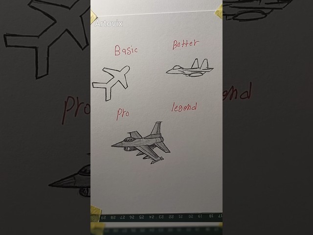 Basic To Legend Drawing airplane #howtodraw #art #drawing #artist #shorts #tutorial