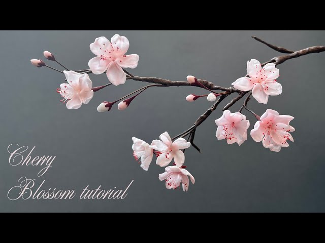 How to make Sugar Cherry Blossom without cutters or veiners | Easy Gumpaste flower tutorial