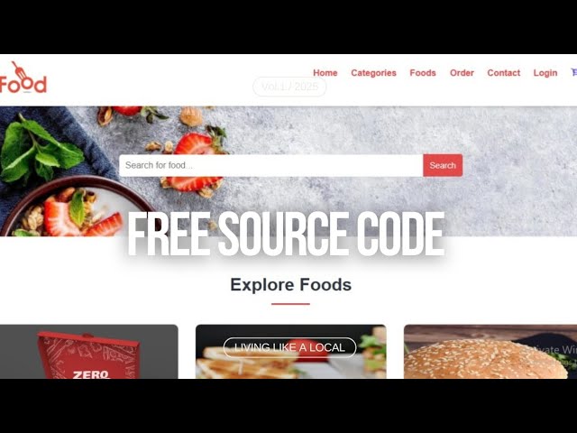Food Delivery Website Using HTML, CSS, and JavaScript | Free Source Code