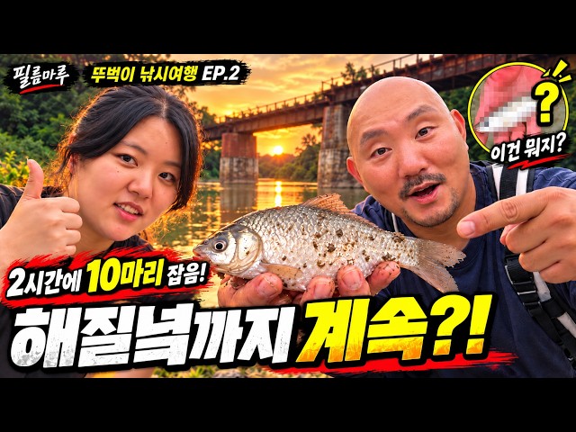 Crucian Carp Kept Biting Until Sunset… Then We Caught a Mystery Fish! | Korea Fishing EP.2