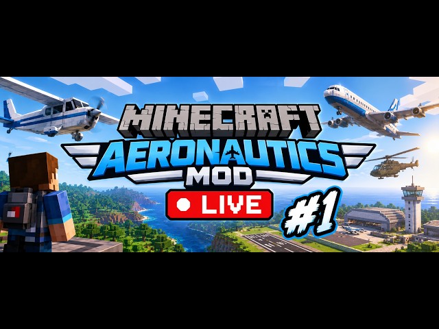 MINECRAFT BUT I CAN BUILD PLANES & FLYING MACHINES! ✈️ | CREATE AERONAUTICS LIVE