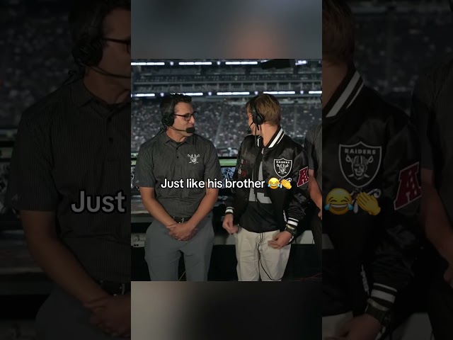 Max Mendoza showing the booth his custom “Viva Los Raiders” jacket inspired by Dia de Muertos  🔥👀