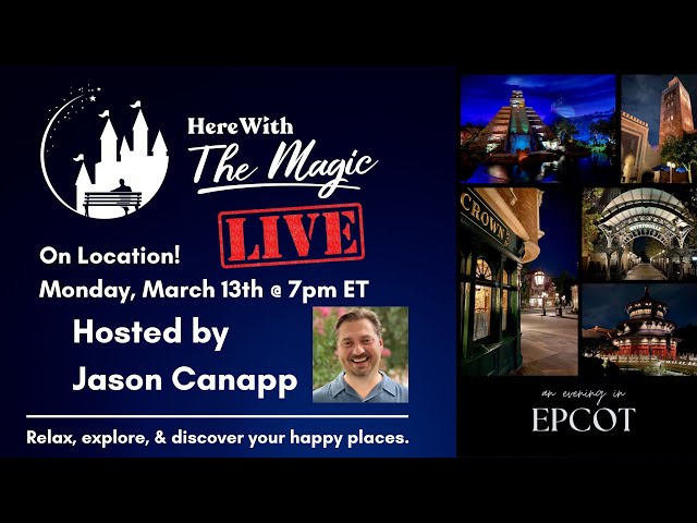 🔴  LIVE Walk Around an Evening in Epcot Center at Walt Disney World