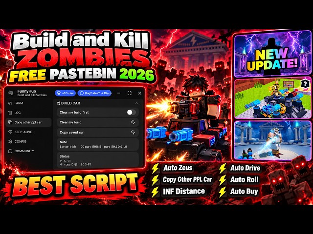 Build and Kill Zombies Script UNPATCHED ✅ v3 — Still Working, No Key