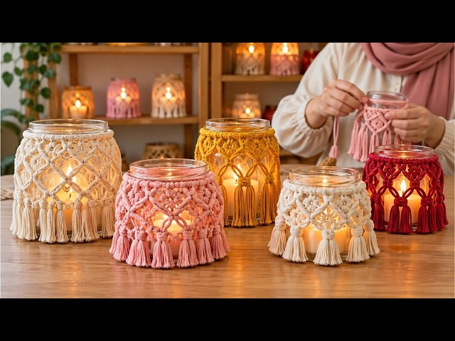 YOU’LL NEVER THROW AWAY GLASS JARS AGAIN! Easy Macrame Idea For Beautiful Home Decor