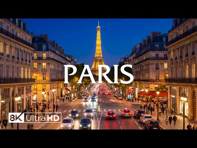 Paris 4K 🇫🇷 Majestic Eiffel Tower Glow, Dazzling Champs-Élysées & Elegant European Night