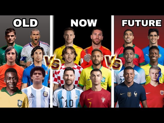 Old Legends VS Now Legends VS Future Legends 🔥 Ultra Ultimate Comparison 💪 (Pele, Messi, Cr7...)