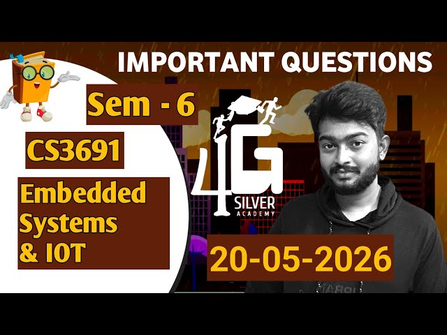 Embedded Systems and IoT Important Questions | CS3691 20th May 2026 Exam Sem 6