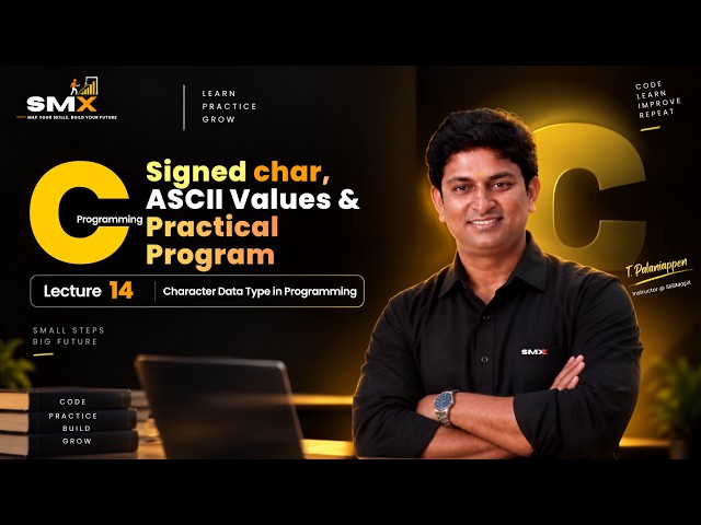 Character Data Type in C | Signed char, ASCII Values & Practical Program | SkillMapX