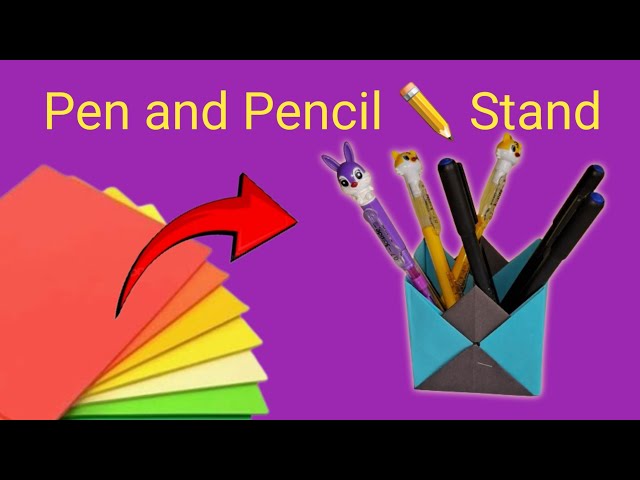How to make Pen and pencil stand with paper ! Pen and pencil stand! Pen pencil stand step by step