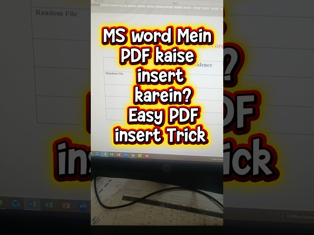MS Word Mein PDF Kaise Insert Karein? | Easy PDF Insert Trick #short