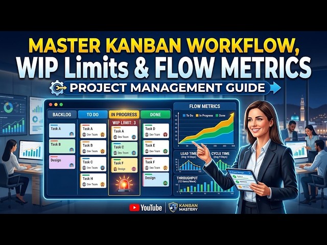 Master Kanban Workflow, WIP Limits & Flow Metrics | Project Management Guide