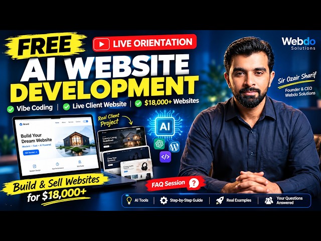 AI Website Development Free Class | Vibe Coding, Live Client Website & $18K+ Website Business