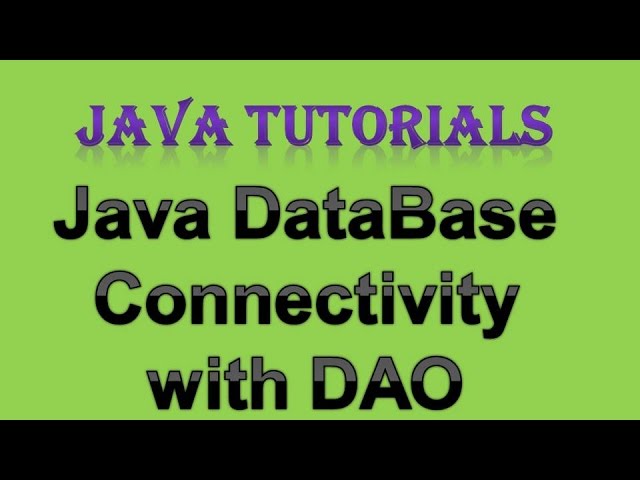 16.6 Java Database Connectivity with DAO Example