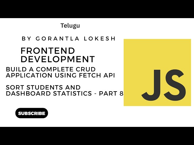 JavaScript Tutorial For Intermediate #37: Build a Complete CRUD Application using Fetch API - Part 8