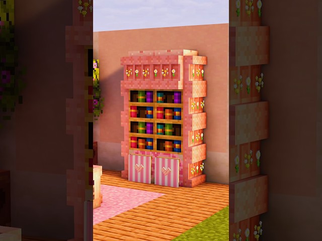 Cute Bookshelf Design!? #minecraft #minecraftshorts #minecrafttutorial #minecraftbuilding #tutorial