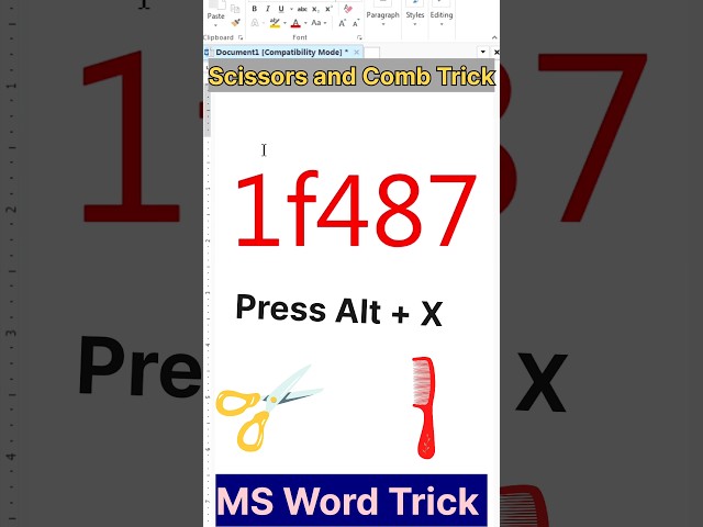 Scissors and Comb Trick in MS Word #msword #shorts #trending