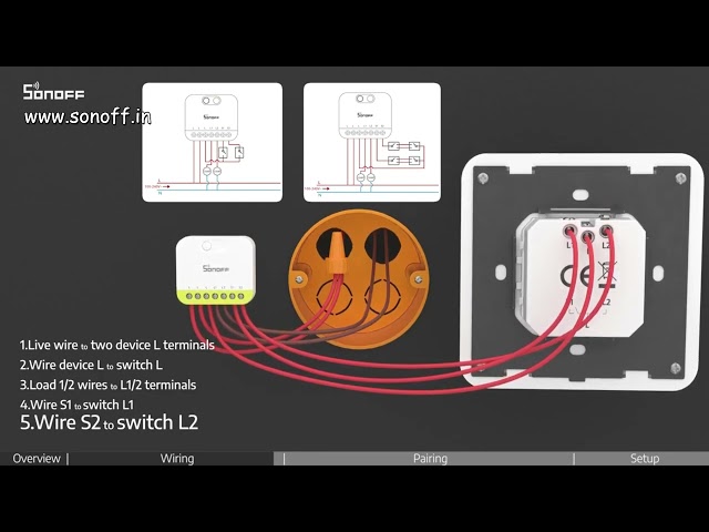 How to Install SONOFF MINI DUO-L (Zigbee, No Neutral Wire) 2-Gang Smart Switch