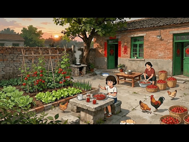 Harving Strawberry and Make Strawberry Shortcake | Cozy Moments | Ghibli Style Video
