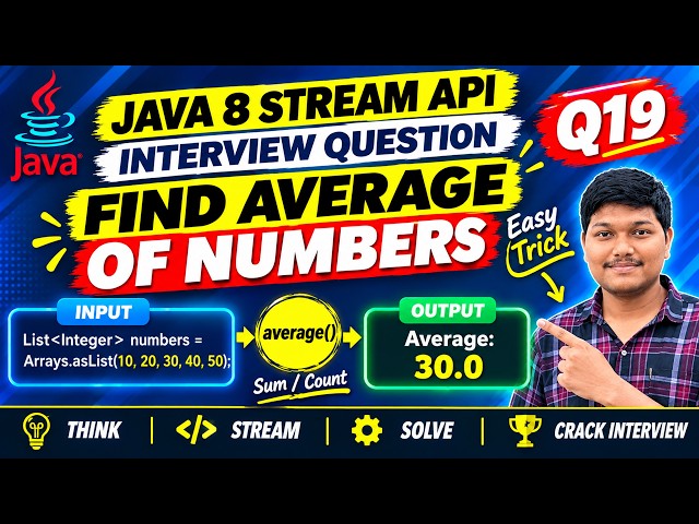 Java 8 Stream API 🔥|  Find Average of Numbers | Most Asked Interview Question (Easy Trick)