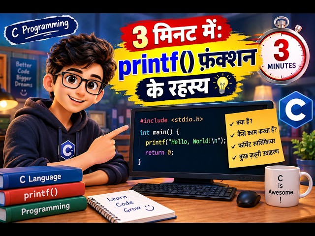 4.1) 3 मिनट में: printf() फ़ंक्शन के रहस्य