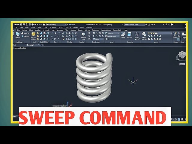 USING THE SWEEP COMMAND IN AUTOCAD -3D MODELING PRACTICE FOR BEGINNERS