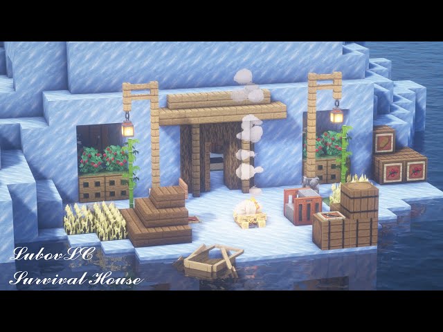 Minecraft: How to Build a Simple Survival House ⛄ Ice House ❄ Interior Design!⛏ Tutorial #4