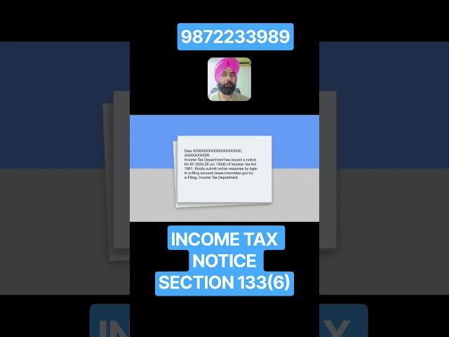 NEW INCOME TAX NOTICE SECTION 133(6) #incometax