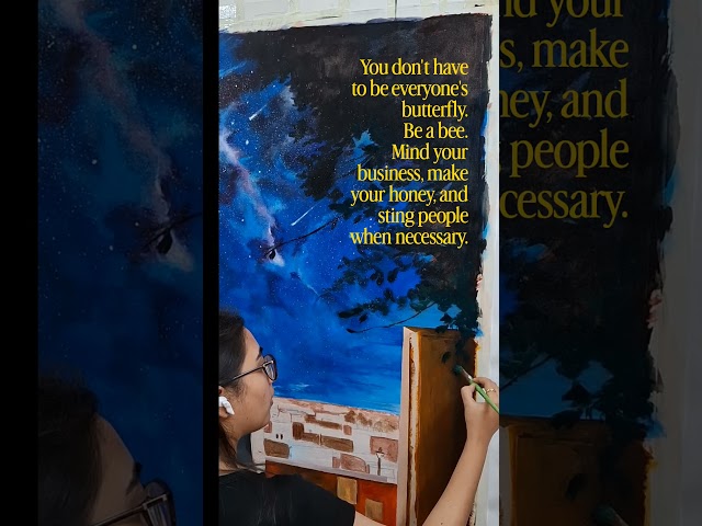 Sting the negativity out 🌼🐝 #viral #art #artclass #painting #workingartist #reelindia #captionideas