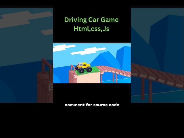 Car Driving Game in HTML CSS & JavaScript 🚗🔥 | Coding for Beginners #shorts