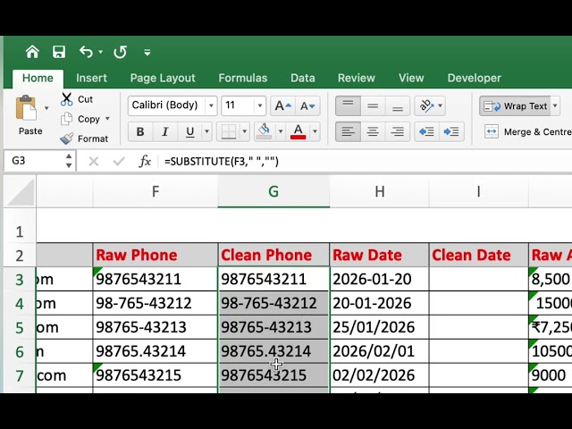 Text Cleaning Tricks in Excel | Commonly used Excel formulas for beginners 