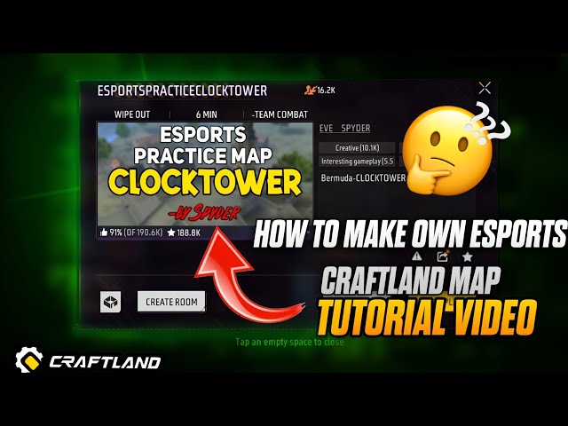 HOW TO MAKE OWN ESPORTS CRAFTLAND MAP  VIDEO TUTORIAL FOR CRAFTLAND 🤯 | AFTER UPDATE OB52
